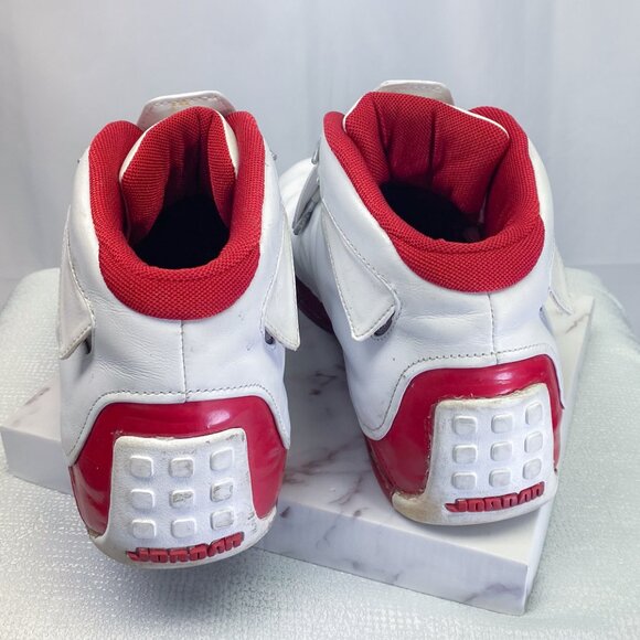 Air Jordan 18 XVIII Basketball Sneakers White Varsity Red Shoes - Picture 10 of 11